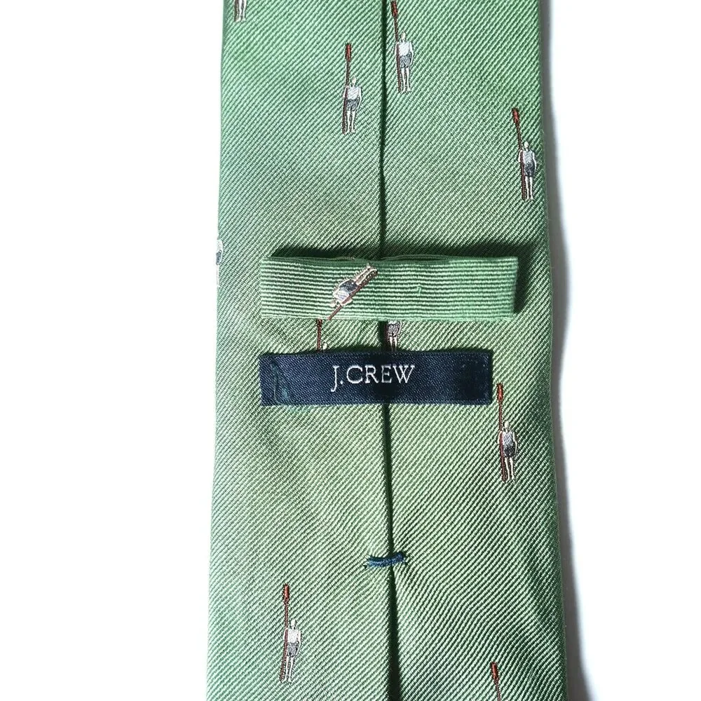 J.Crew Green Neck Tie Oarsman Logo